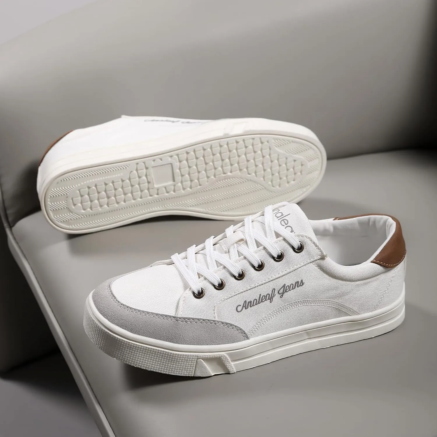 Mens Canvas Sneakers Casual Shoes Low Top Lace Up Shoes