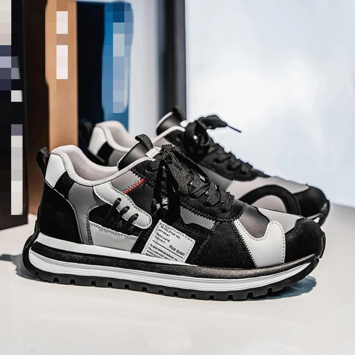 Men's Colorful, Trendy and Retro Canvas Platform Sneakers: Lace - up Casual Style, Suitable for Walking, Tennis and Running