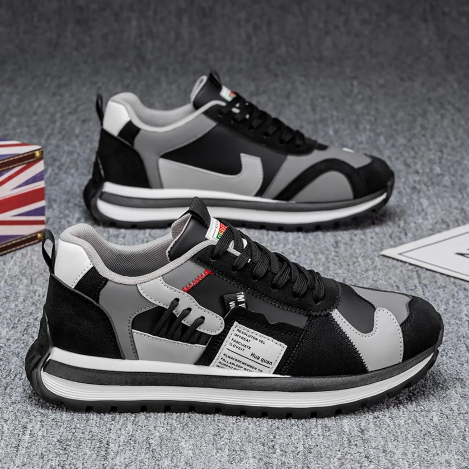 Men's Colorful, Trendy and Retro Canvas Platform Sneakers: Lace - up Casual Style, Suitable for Walking, Tennis and Running