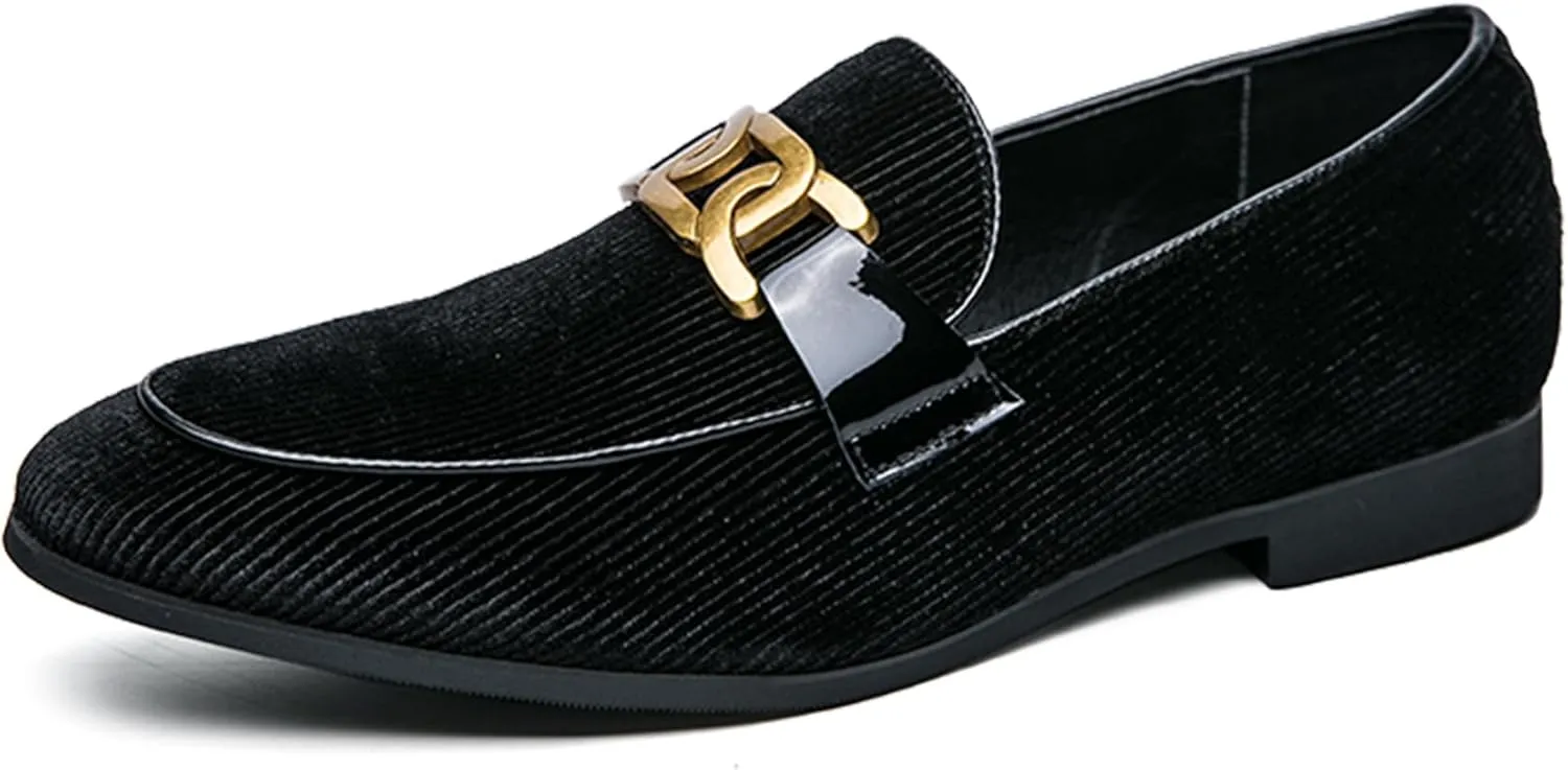 Mens Dress Shoes Velvet Loafers Double Monk Strap Vintage Fashion Slip-on Suede Loafers Non Slip Business Work Office Dress Shoes