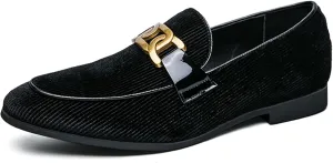 Mens Dress Shoes Velvet Loafers Double Monk Strap Vintage Fashion Slip-on Suede Loafers Non Slip Business Work Office Dress Shoes