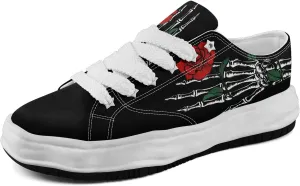 Men's Gothic Skull Fashion Sneakers Casual Skateboarding Canvas Shoes for Women Streetwear Trendy Comfort Walking Shoes