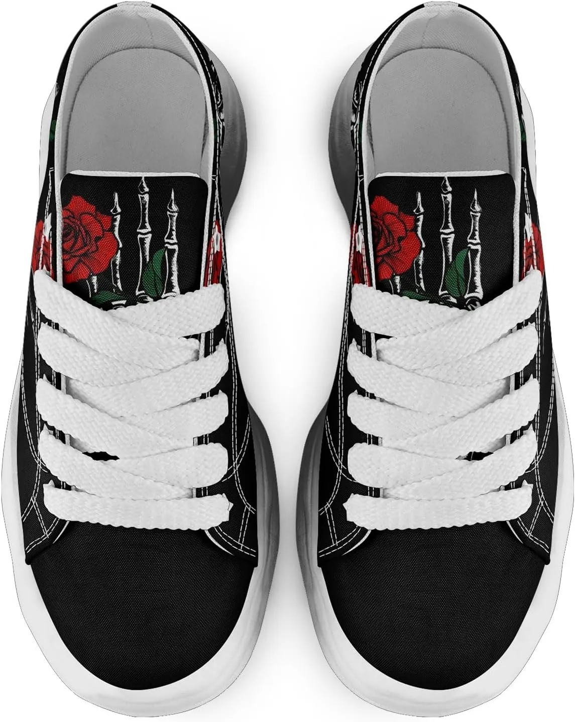 Men's Gothic Skull Fashion Sneakers Casual Skateboarding Canvas Shoes for Women Streetwear Trendy Comfort Walking Shoes