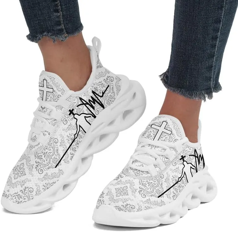Mens Jesus Running Shoes Lightweight Casual Walking Sneakers Non Slip Gym Training Breathable Jogging Shoe for Women