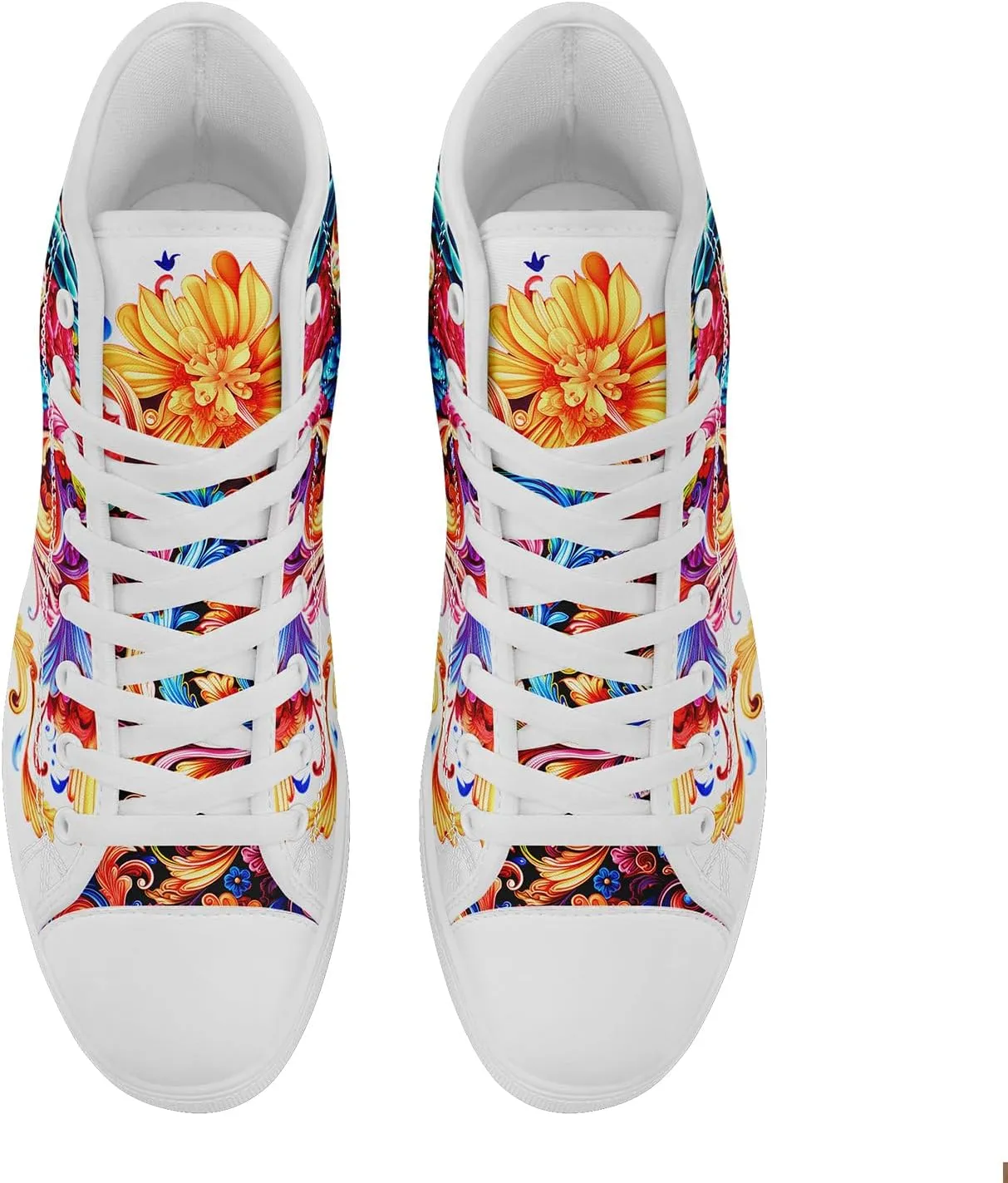 Men's Skull Canvas High Top Shoes Classic Fashion High Top Sneakers Unisex Casual Lace Up Tennis Shoes
