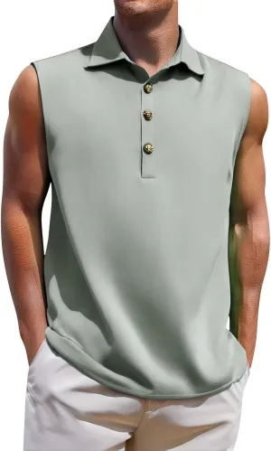 Mens Sleeveless Button Down Beach Shirts Casual Summer Hippie Tank Tops Fashion Solid Collared Linen Tank Shirt 2025