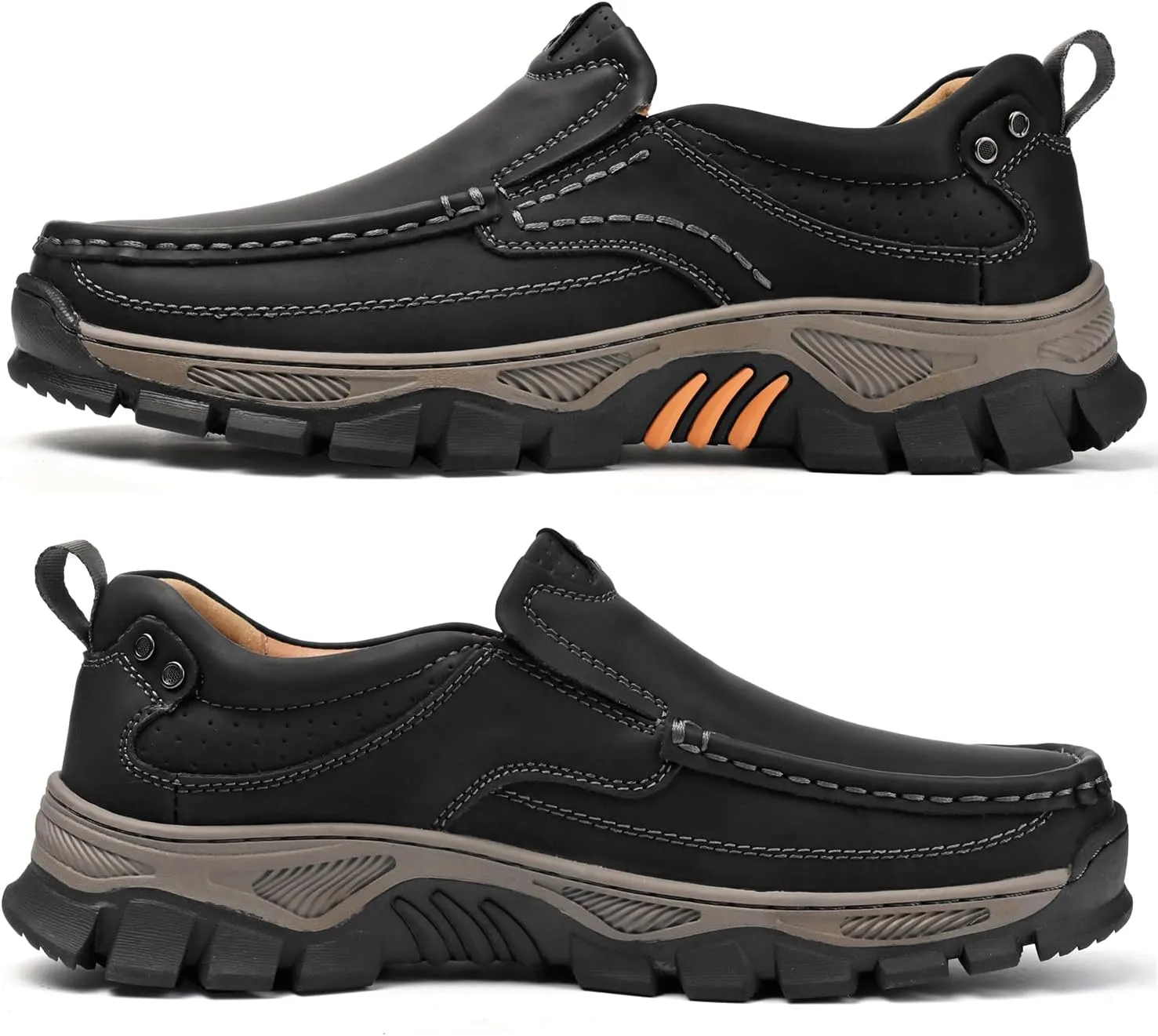Men's Slip-On Loafers Comfortable Leather Casual Walking Shoes for Work Office Dress Outdoor
