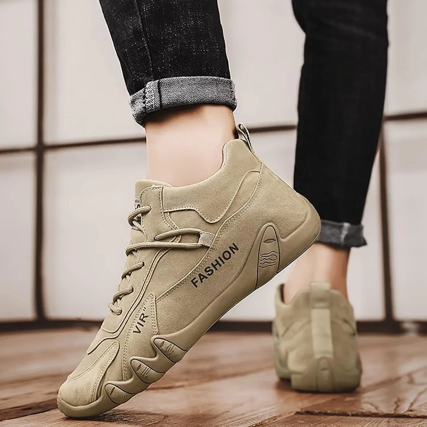 Mens Walking Shoes Non-Slip Breathable Chukka Boots Orthopedic Shoes Lightweight Driving Shoes for Hiking Camping