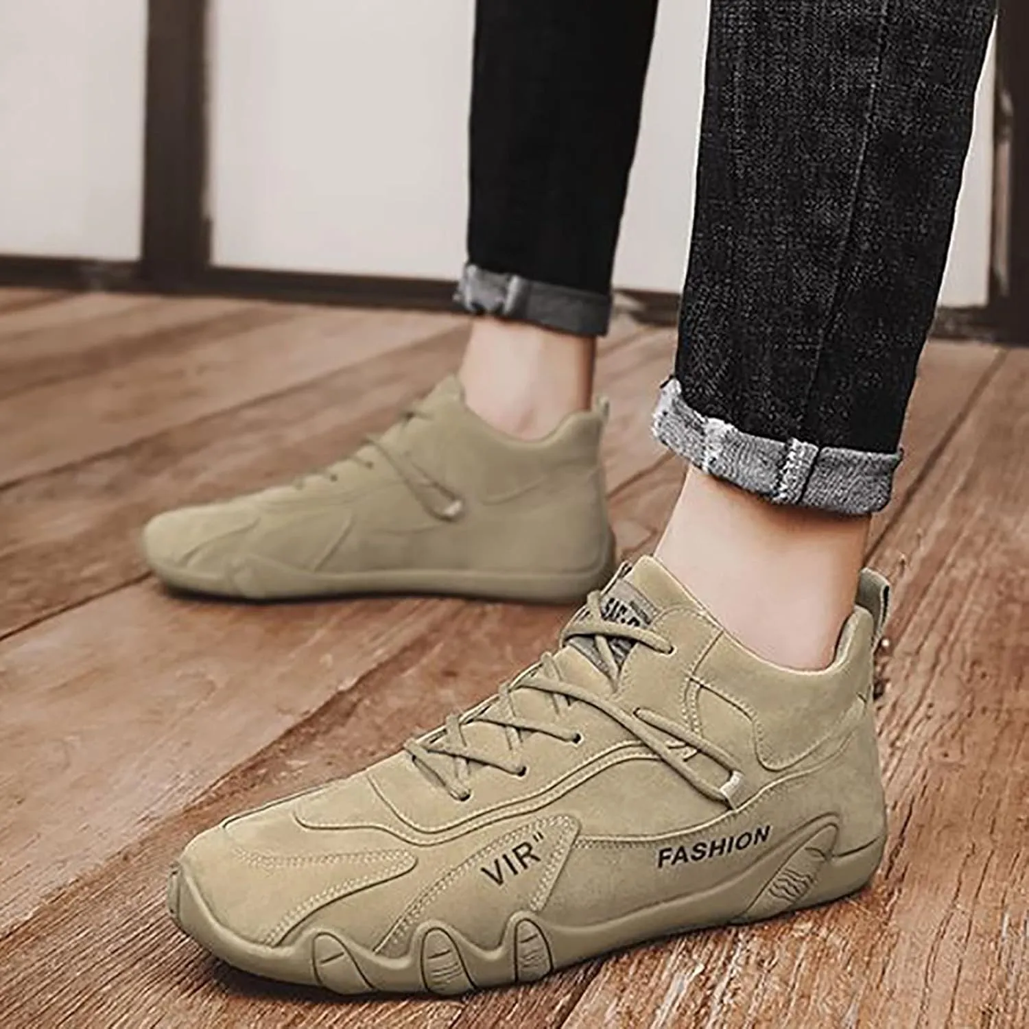 Mens Walking Shoes Non-Slip Breathable Chukka Boots Orthopedic Shoes Lightweight Driving Shoes for Hiking Camping