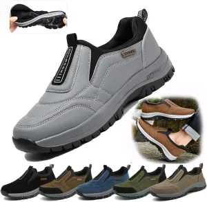 Men’s Waterproof Orthopedic Walking Shoes, Breathable Slip-On Hiking Sneakers with Arch Support, All-Day Comfort for Outdoor Adventures