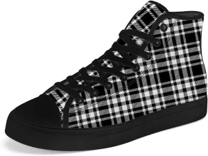 Men's Women's Plaid High Top Canvas Shoes Scottish Tartan Plaid High Top Sneakers Lace Up Casual Shoes Gifts for Men Women