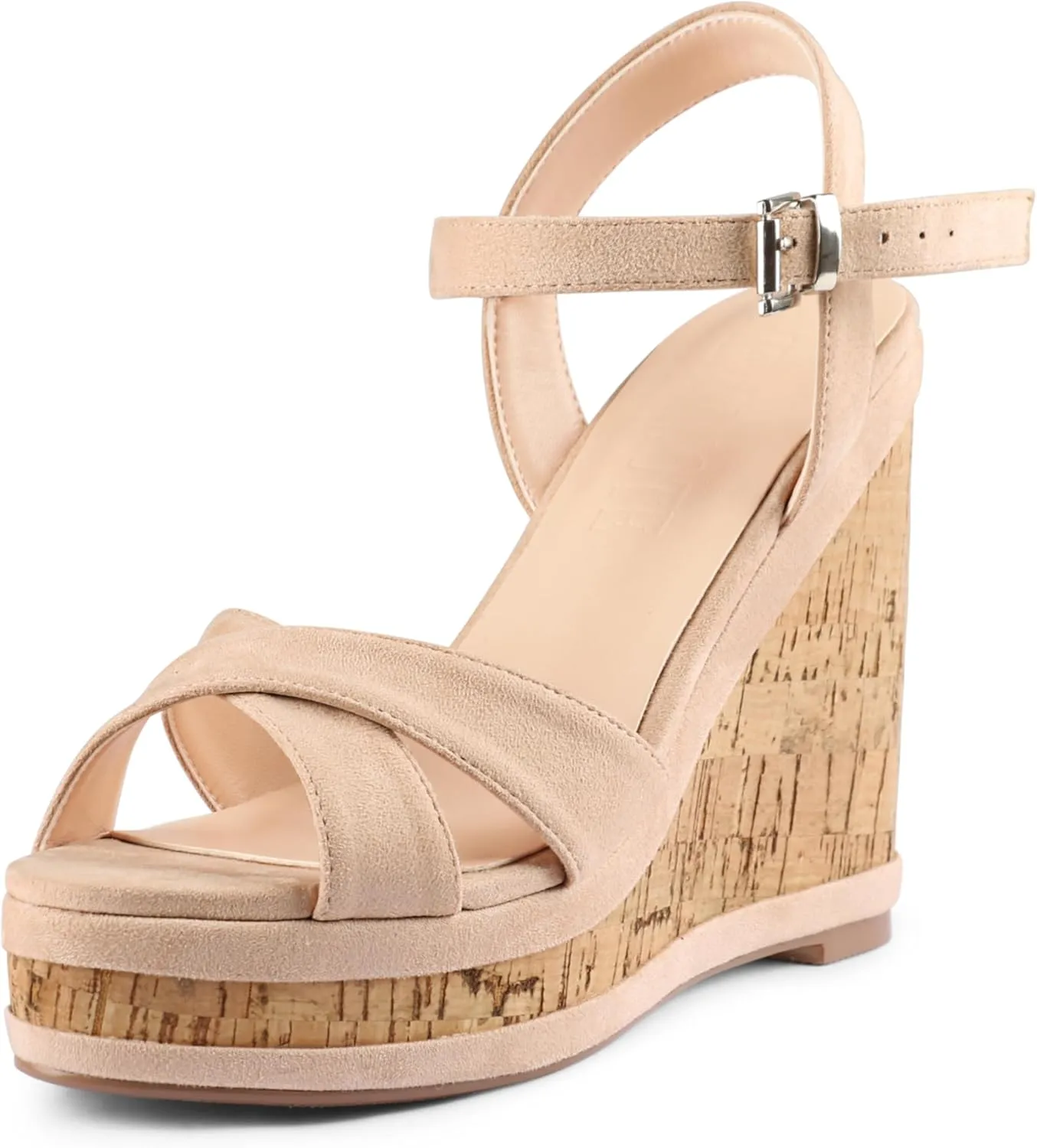 MERUMOTE Women's Fashion Platform Wedge Sandals Heeled Buckle Shoes For Summer
