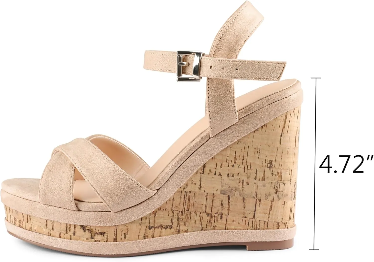 MERUMOTE Women's Fashion Platform Wedge Sandals Heeled Buckle Shoes For Summer