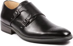 Metrocharm MC101 Men's Perforated Double Monk Strap Slip On Dress Shoes