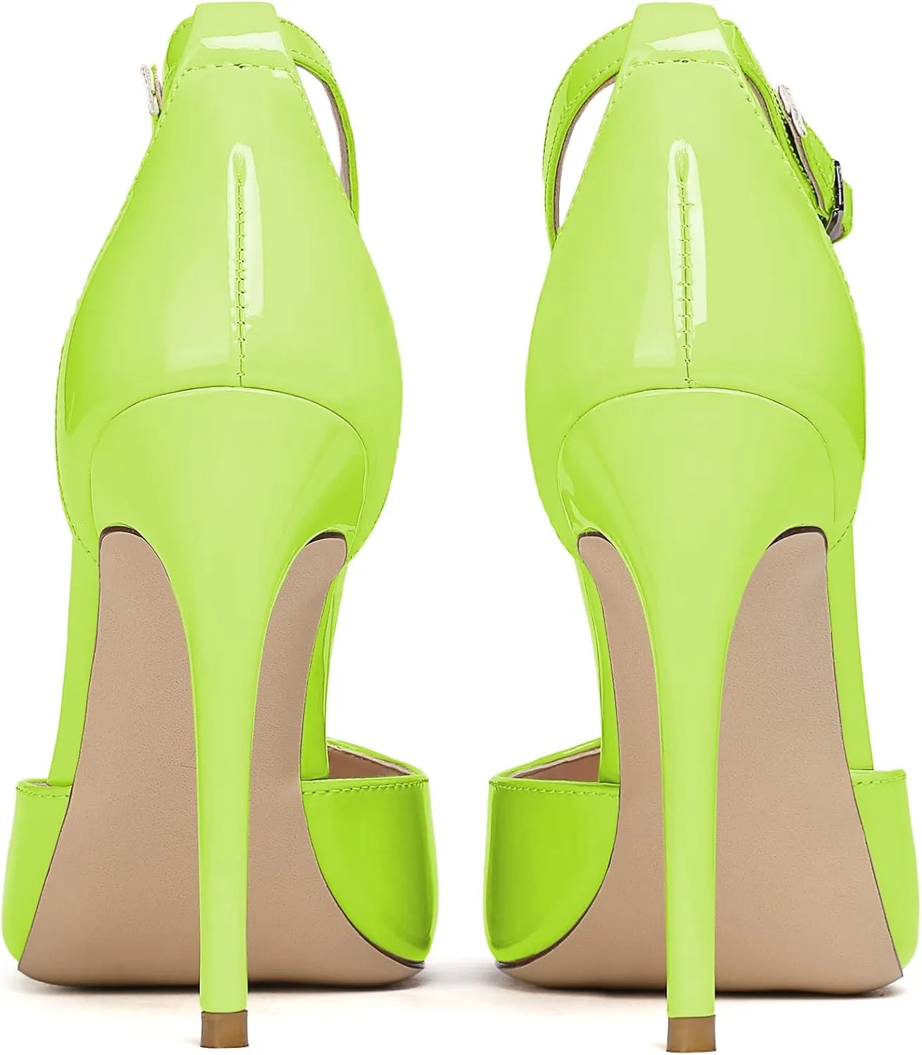 Mettesally Women's T-Strap Stiletto High Heels Peep Toe Heeled Sandals Ankle Strap T-bar Pumps Wedding Dress Shoes
