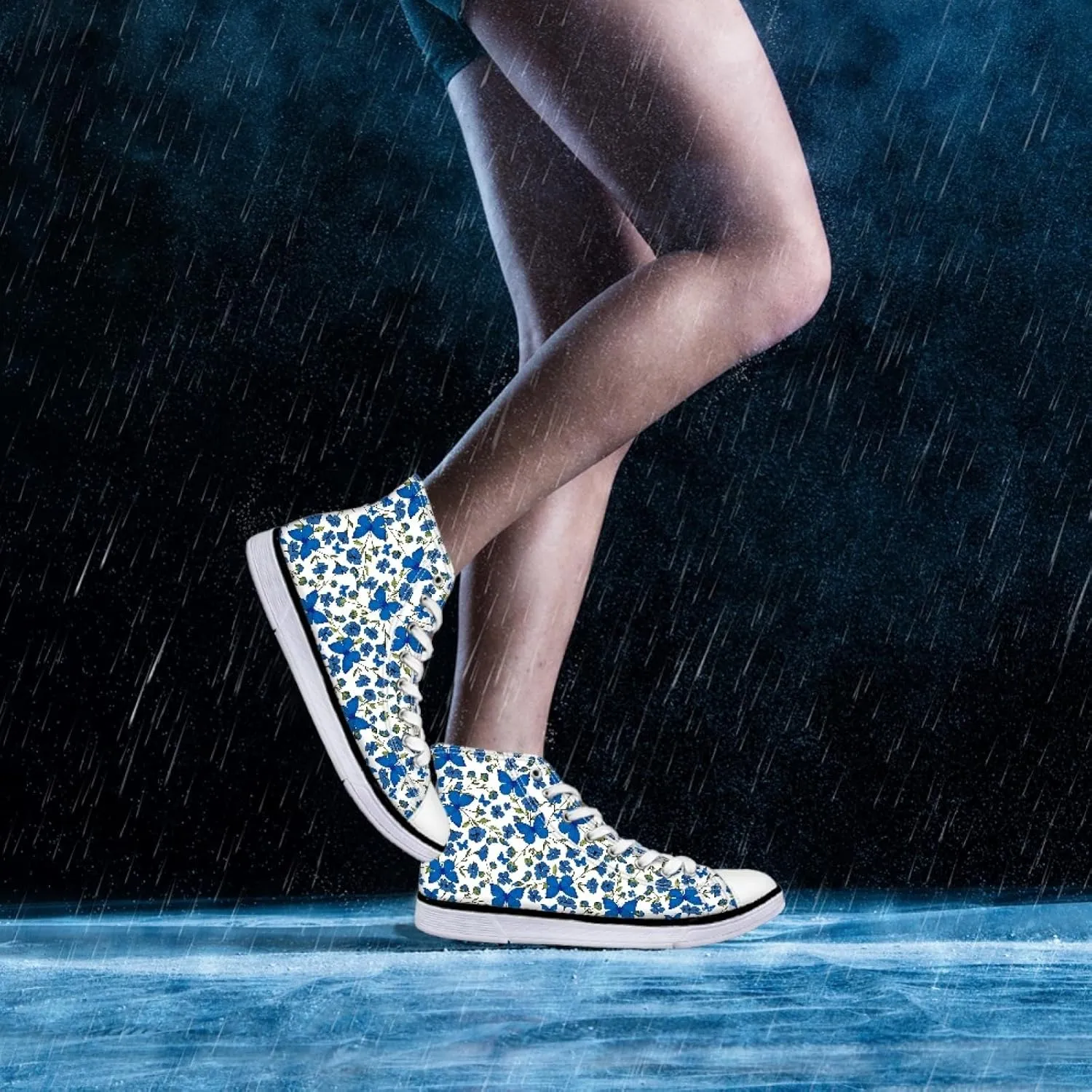 Micoklinlin Canvas Sneakers Women Novelty Canvas Shoes Girls High Top Running Shoes Lace Up Casual Classic Walking Shoes