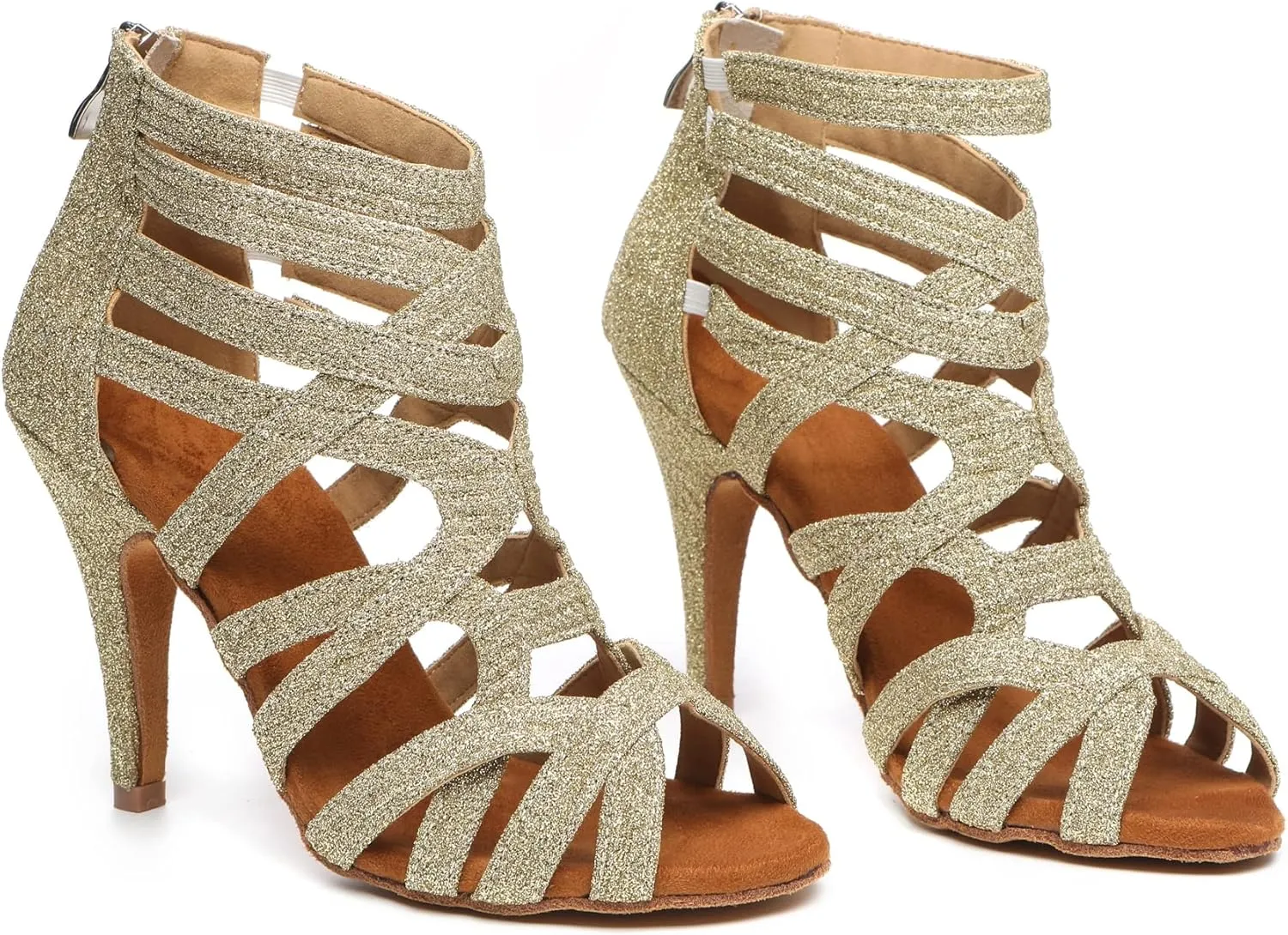 Minishion Ankle Dancing Heels Peep Toe Club Party Ankle Sandals Shoes