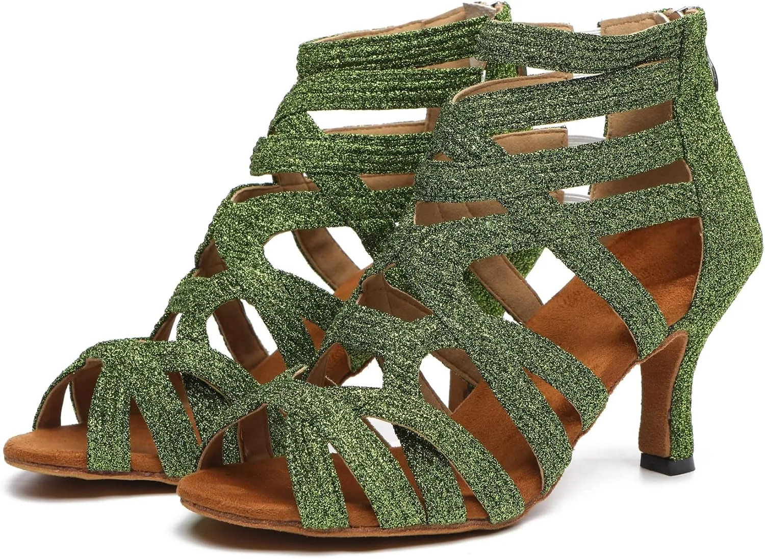 Minishion Ankle Dancing Heels Peep Toe Club Party Ankle Sandals Shoes