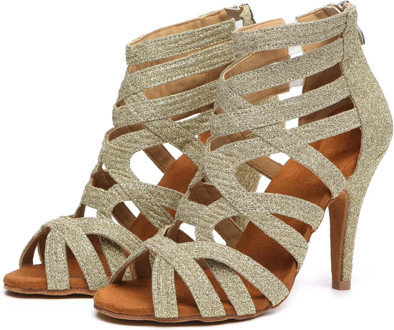 Minishion Ankle Dancing Heels Peep Toe Club Party Ankle Sandals Shoes