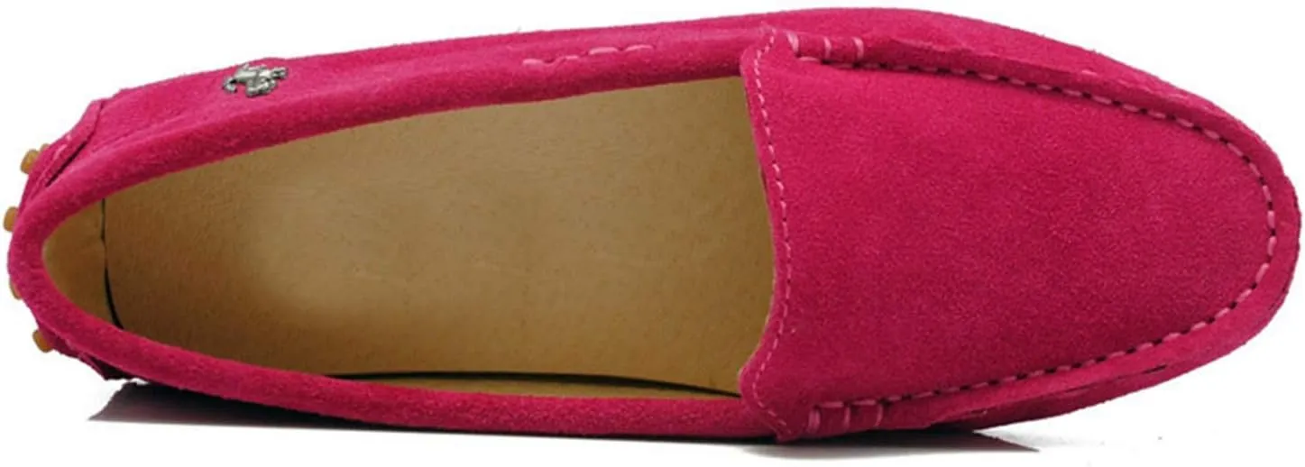 Minishion Loafers for Women Comfortable Suede Driving Shoes YB9601