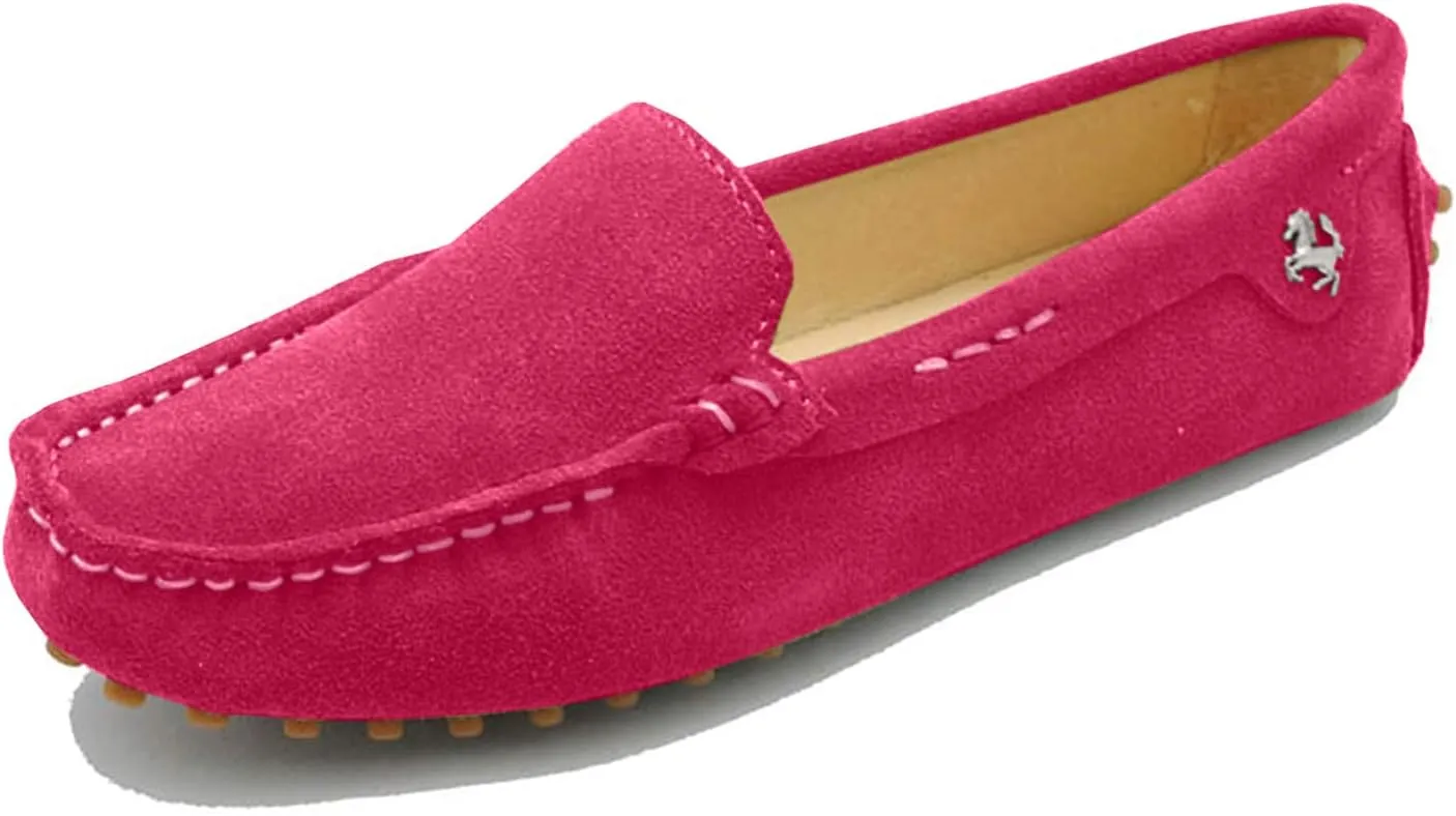 Minishion Loafers for Women Comfortable Suede Driving Shoes YB9601