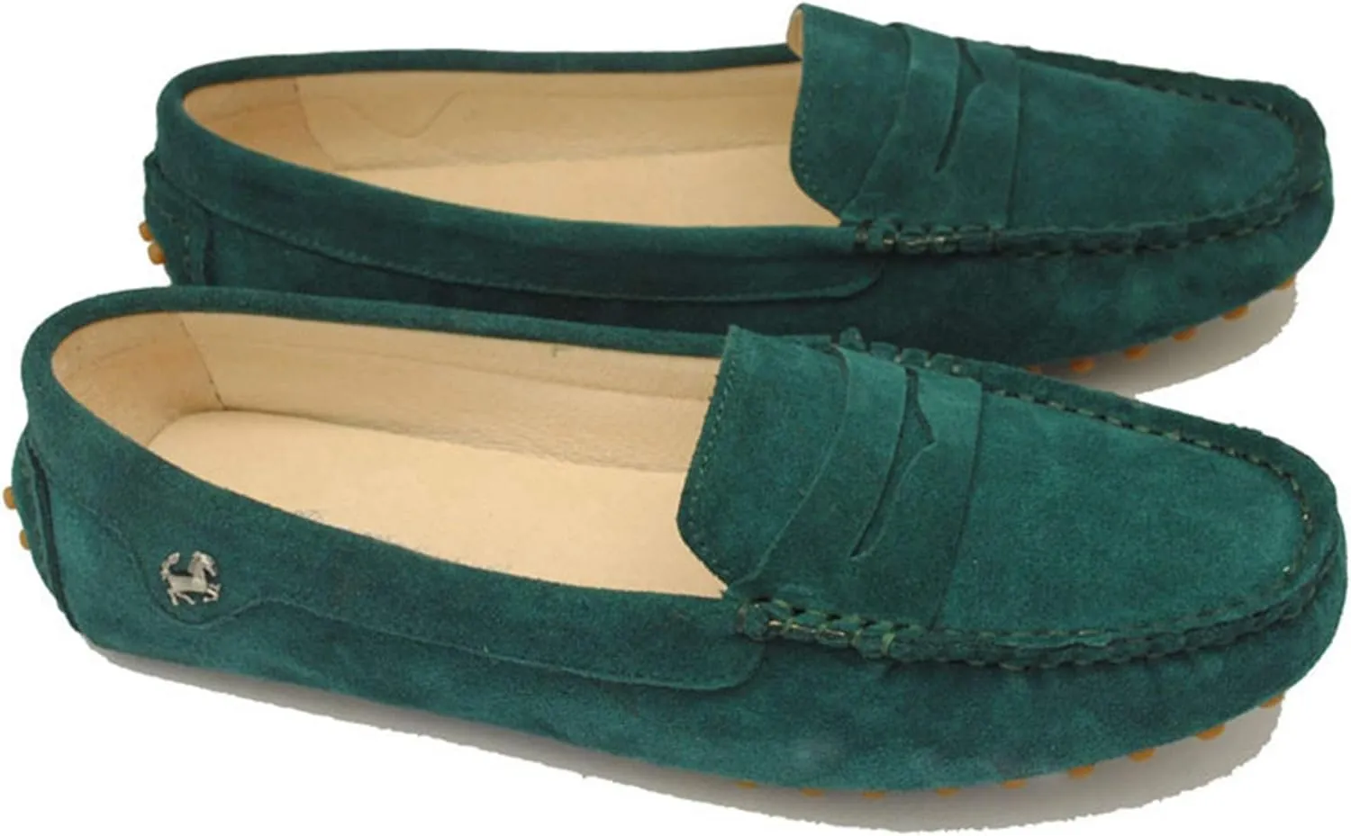Minishion Women's Casual Loafers Suede Comfortable Driving Shoes YB9603