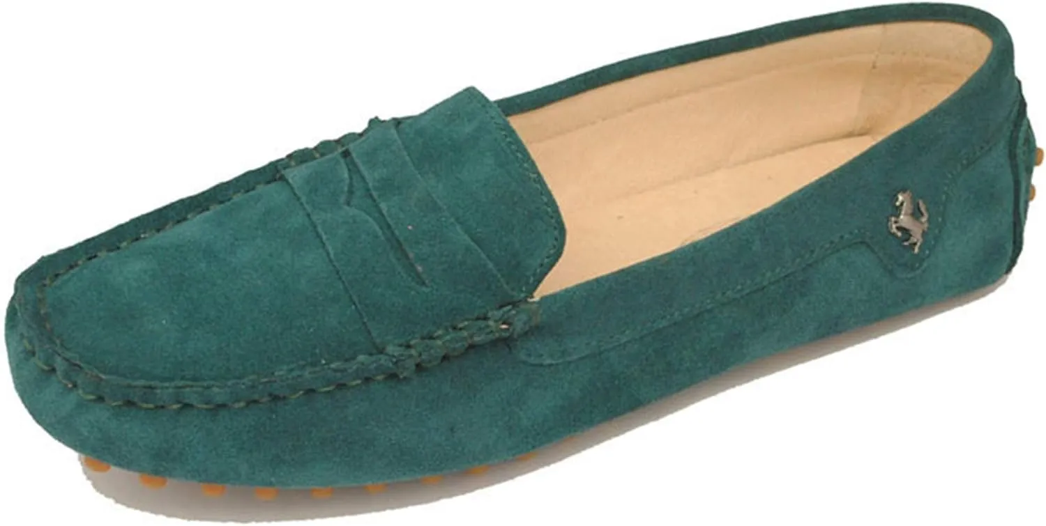 Minishion Women's Casual Loafers Suede Comfortable Driving Shoes YB9603
