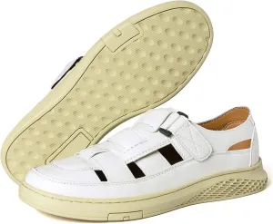 Moodeng Men's Sandals Causal Leather Sandals Outdoor Sport Sandals Lightweight Arch Support Walking Loafers