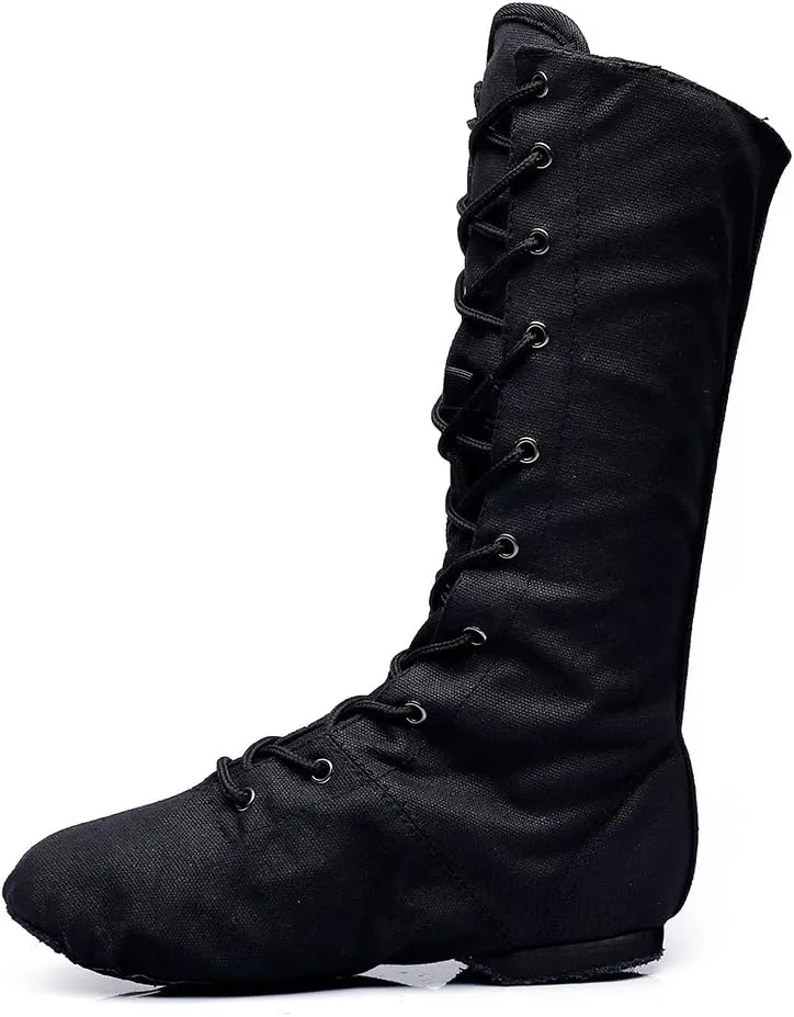 MSMAX Dancing Sneakers High Top Canvas Jazz Boots for Youth Women