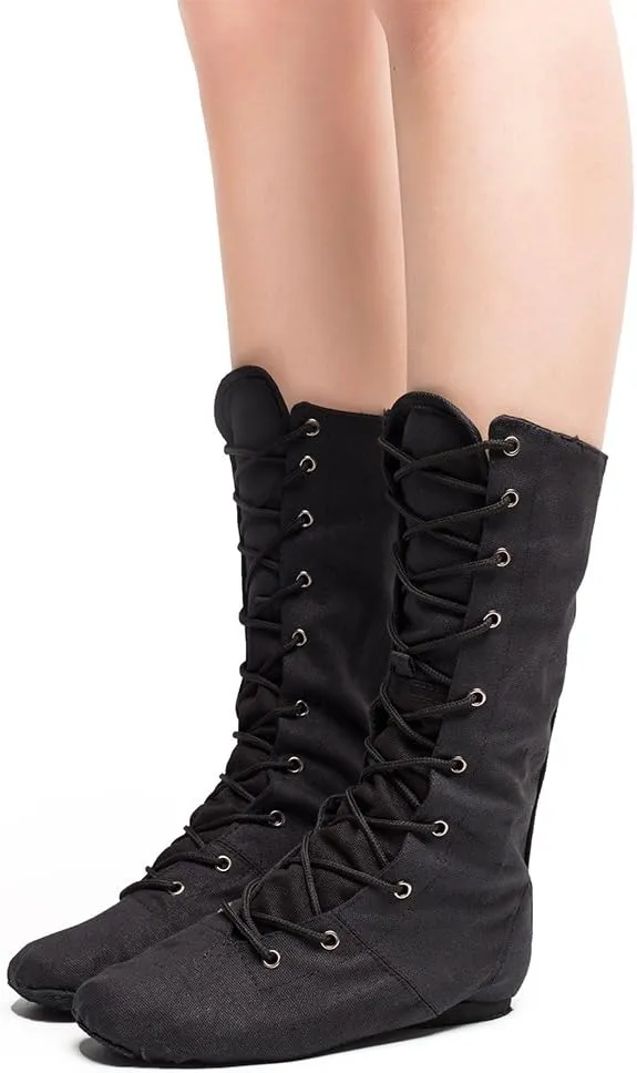 MSMAX Dancing Sneakers High Top Canvas Jazz Boots for Youth Women