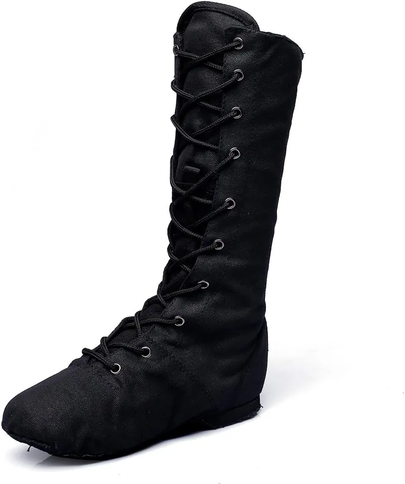 MSMAX Dancing Sneakers High Top Canvas Jazz Boots for Youth Women