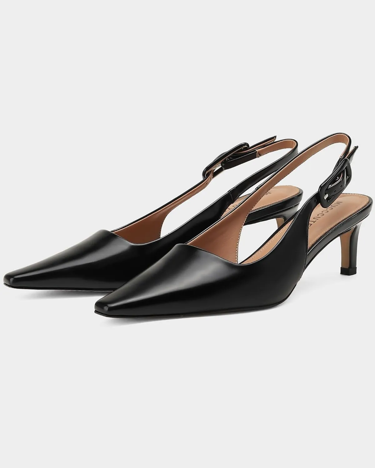MUCCCUTE Slingback Heels for Women Closed Pointed Toe Heels Women's Pumps 2 3/5" Mid Heel Comfortable Office Wedding Party Pump