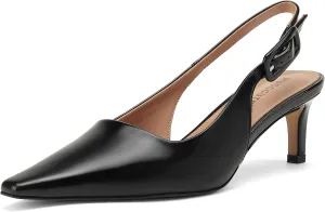 MUCCCUTE Slingback Heels for Women Closed Pointed Toe Heels Women's Pumps 2 3/5" Mid Heel Comfortable Office Wedding Party Pump