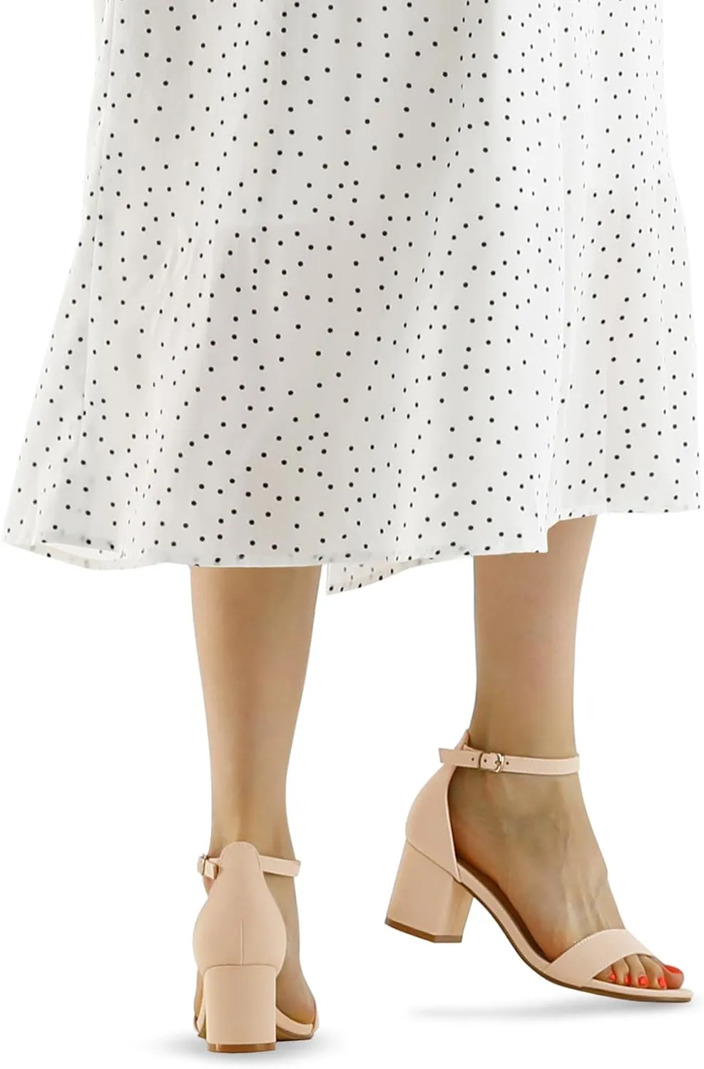 mysoft Women's Chunky Low Heels Open Toe Block Heeled Dress Ankle Strap Pump Wedding Sandals