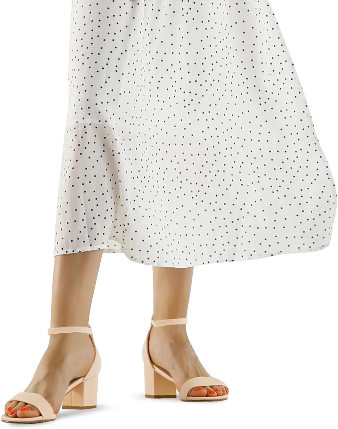mysoft Women's Chunky Low Heels Open Toe Block Heeled Dress Ankle Strap Pump Wedding Sandals