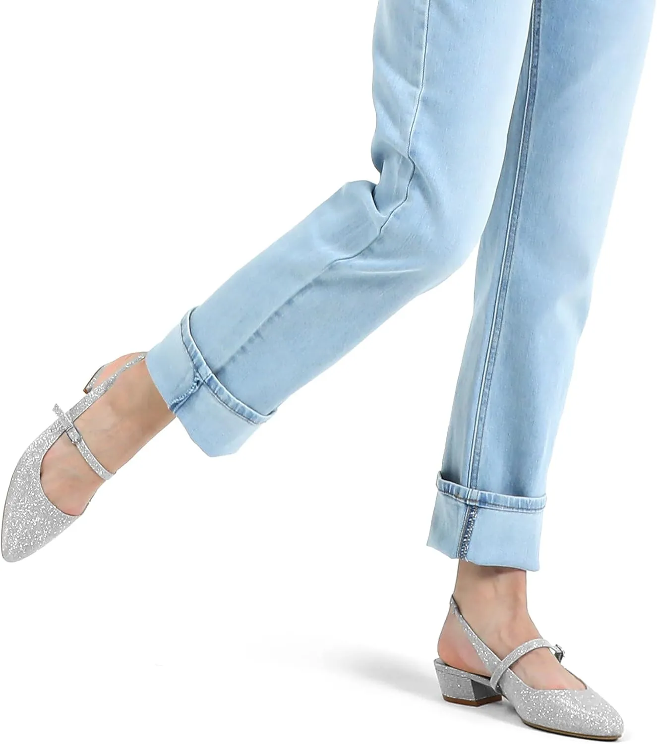 mysoft Women's Slingback Mary Jane Pumps Block Low Heel Adjustable Buckle Dress Shoes