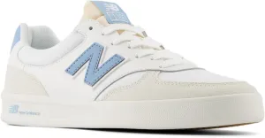 New Balance Men's 300 V3 Court Sneaker, Sea Salt/Chrome Blue/White, 7.5 Wide