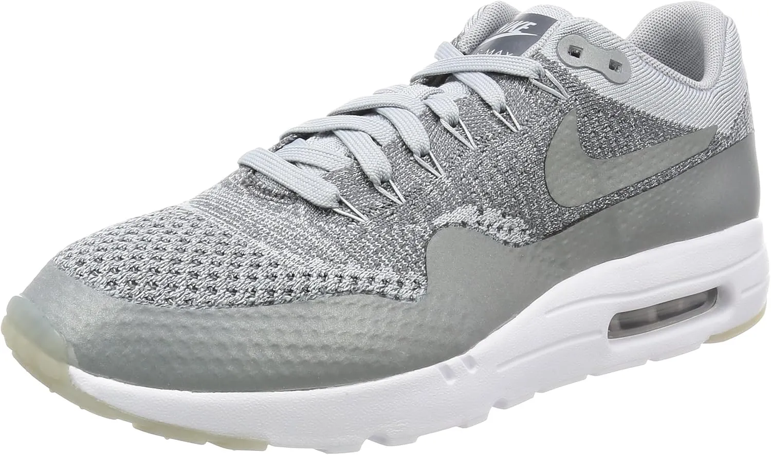 Nike Air Max 1 Ultra Flyknit Mens Running Trainers 843384 Sneakers Shoes (US 6.5, Wolf Grey White 001)