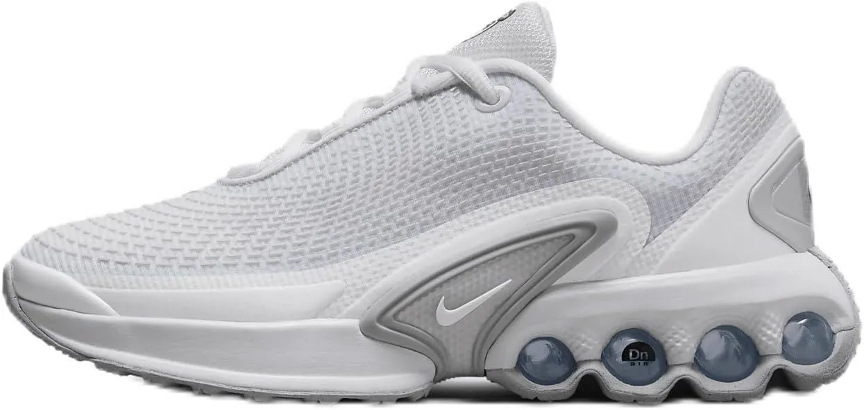 Nike Air Max Dn Big Kids' Shoes (FB8987-100, White/White/Metallic Silver/White) Size 6.5