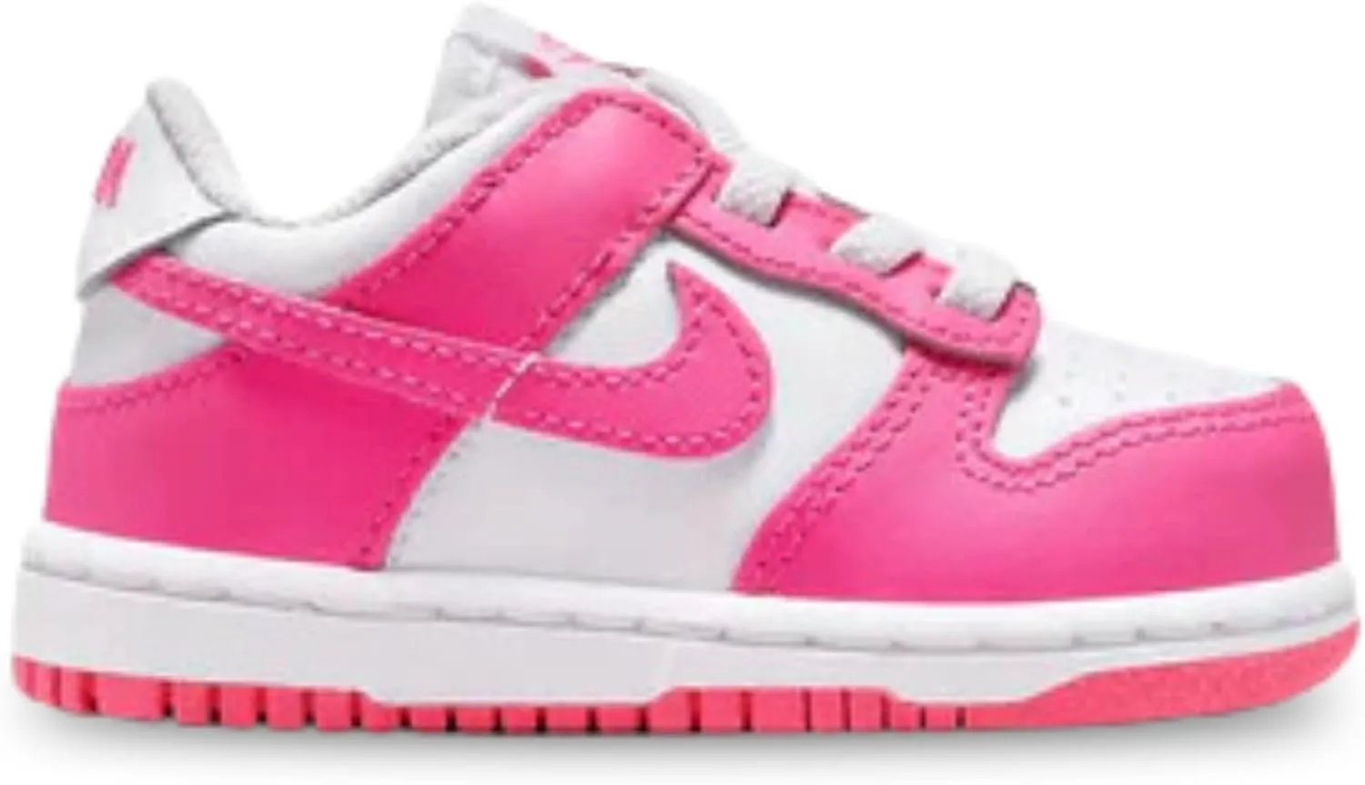 Nike Dunk Low Baby/Toddler Shoes (FB9107-102, White/Pink/Laser Fuchsia) Size 6