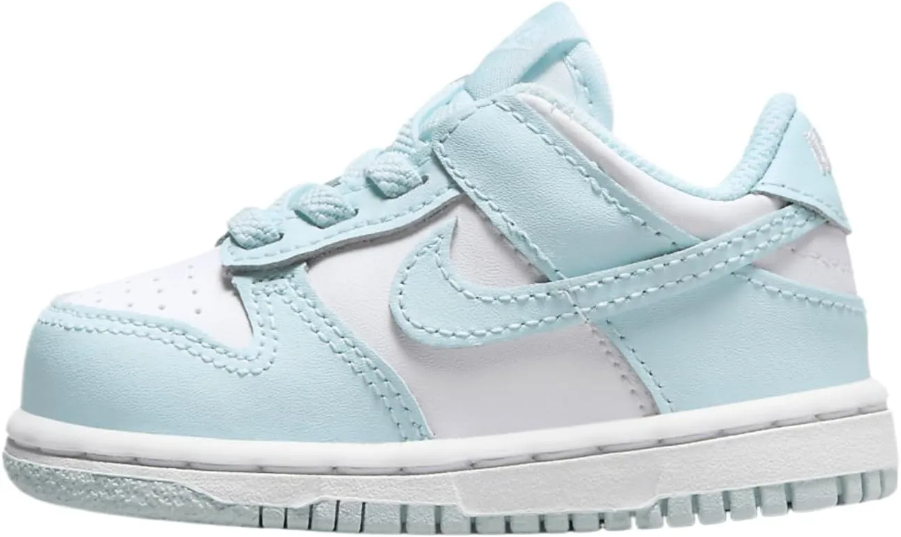 Nike Dunk Low Baby/Toddler Shoes (FB9107-105, White/Glacier Blue) Size 9
