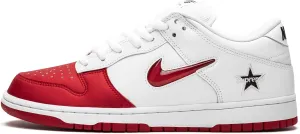 Nike Mens SB Dunk Low CK3480 600 Supreme - Jewel Swoosh Red/White - Size