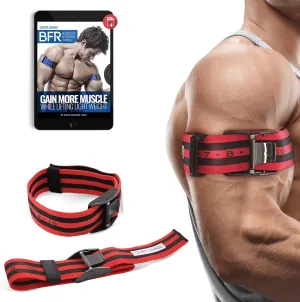 Occlusion Bands (PRO X) – 2 Pack, 2 Inch Wide, Blood Flow Restriction Band Set for Arms w/ Pull to Tighten, Quick-Release Buckle & Training eBook