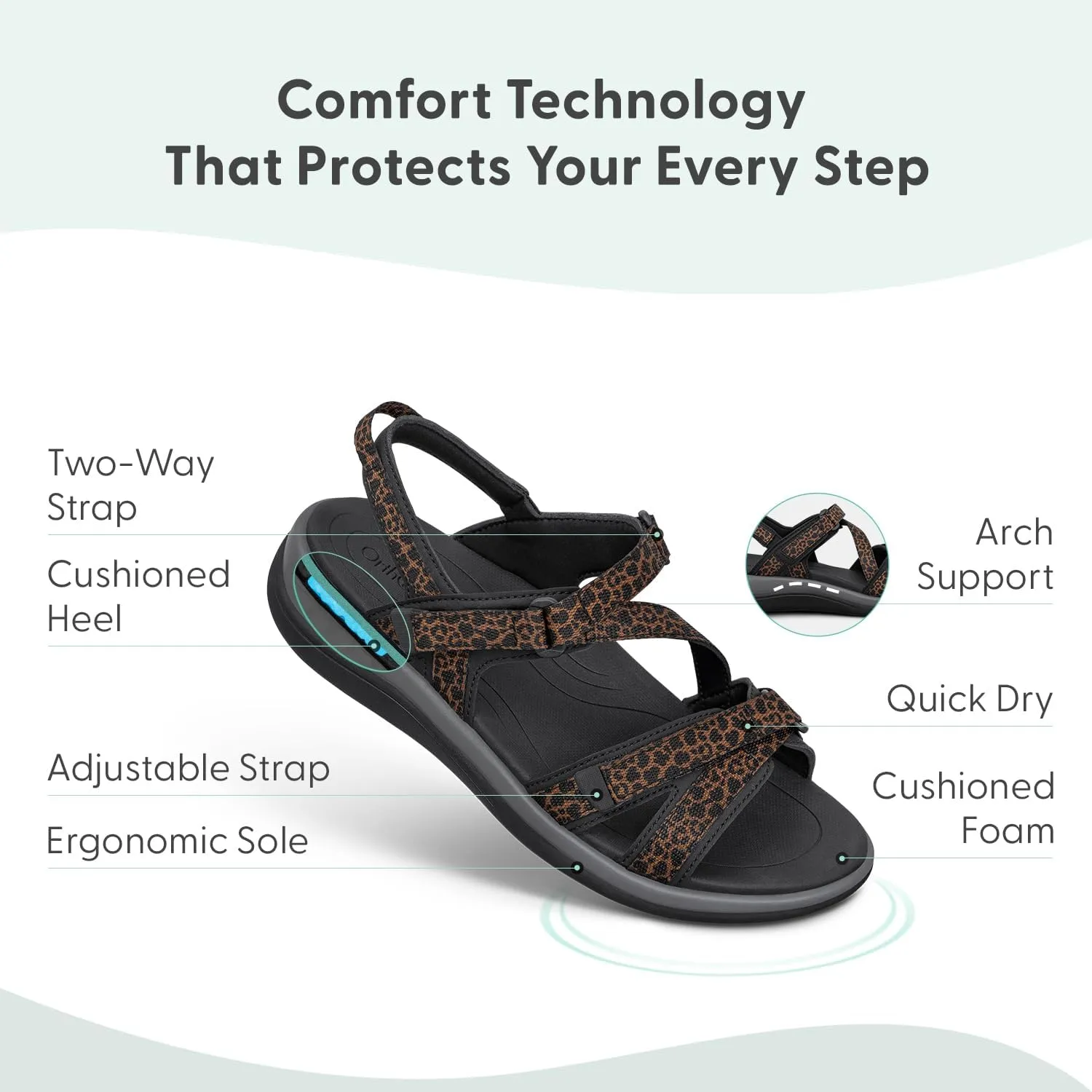 Orthofeet Women's Orthopedic Water-Friendly Lake Sandals