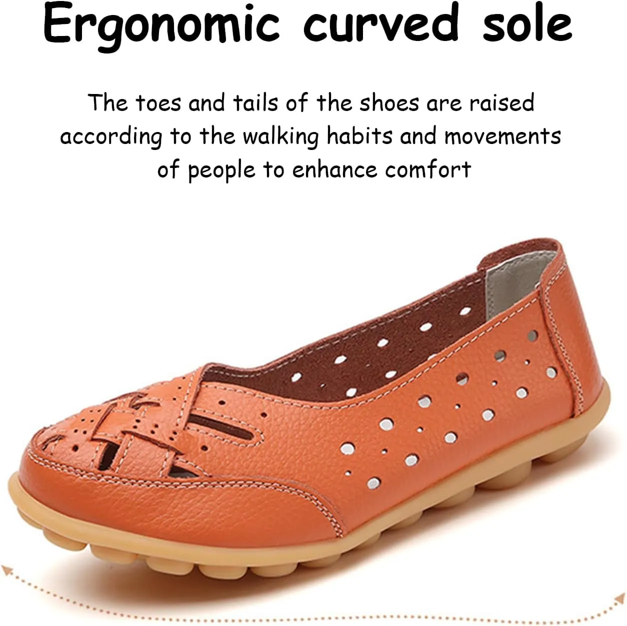 Orthopaedic Loafers in Breathable Leather, Owlkay Orthopedic Shoes for Women, Cutout Slip On Shoes Owlkay Shoes for Women, Driver Loafers, 5-11.5, White