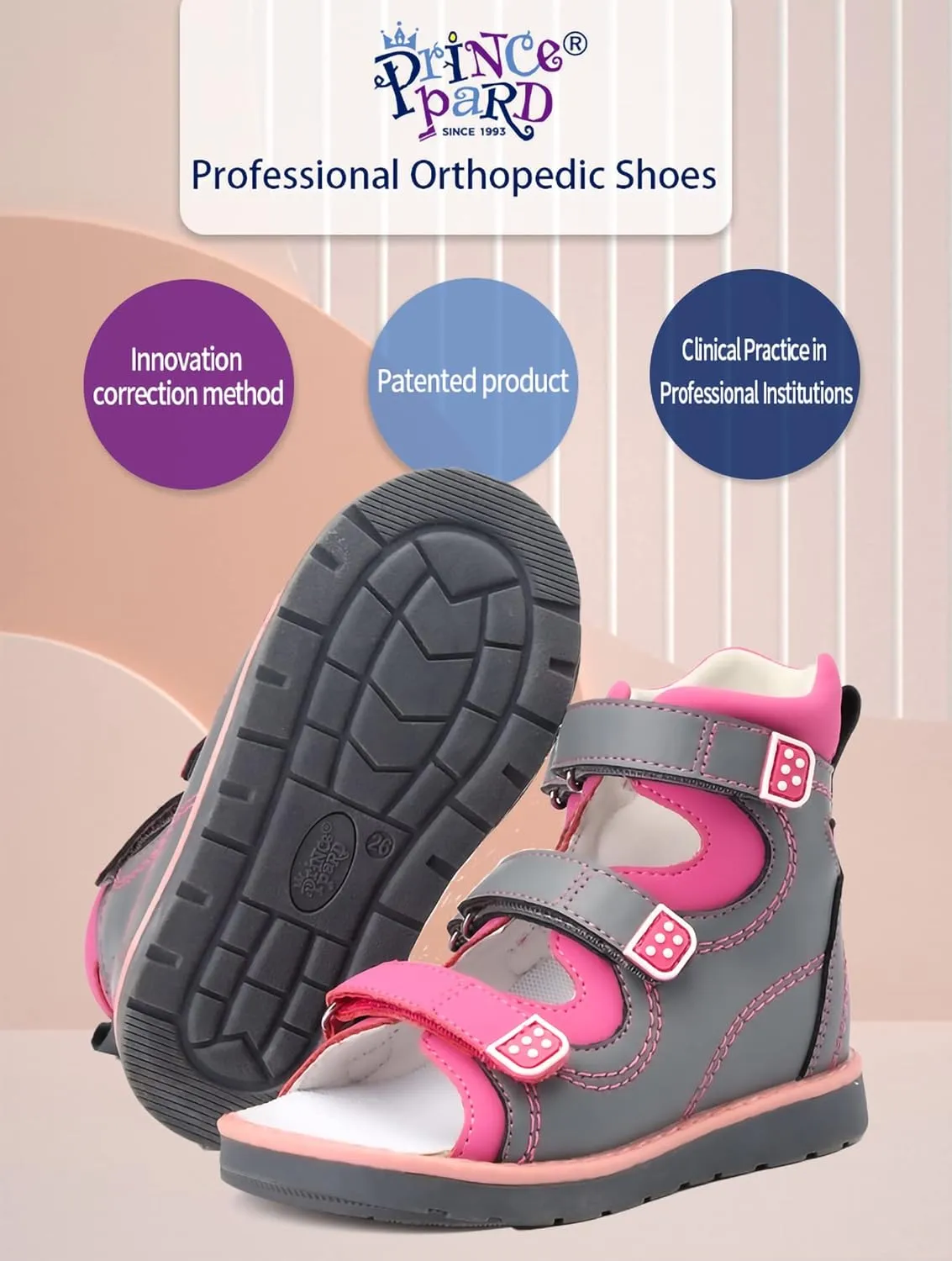 Orthopedic Corrective Sandals for Kids,Children Summer High Top Shoes for Girls and Boys with Arch and Ankle Support,Anti-slip Flat Soles