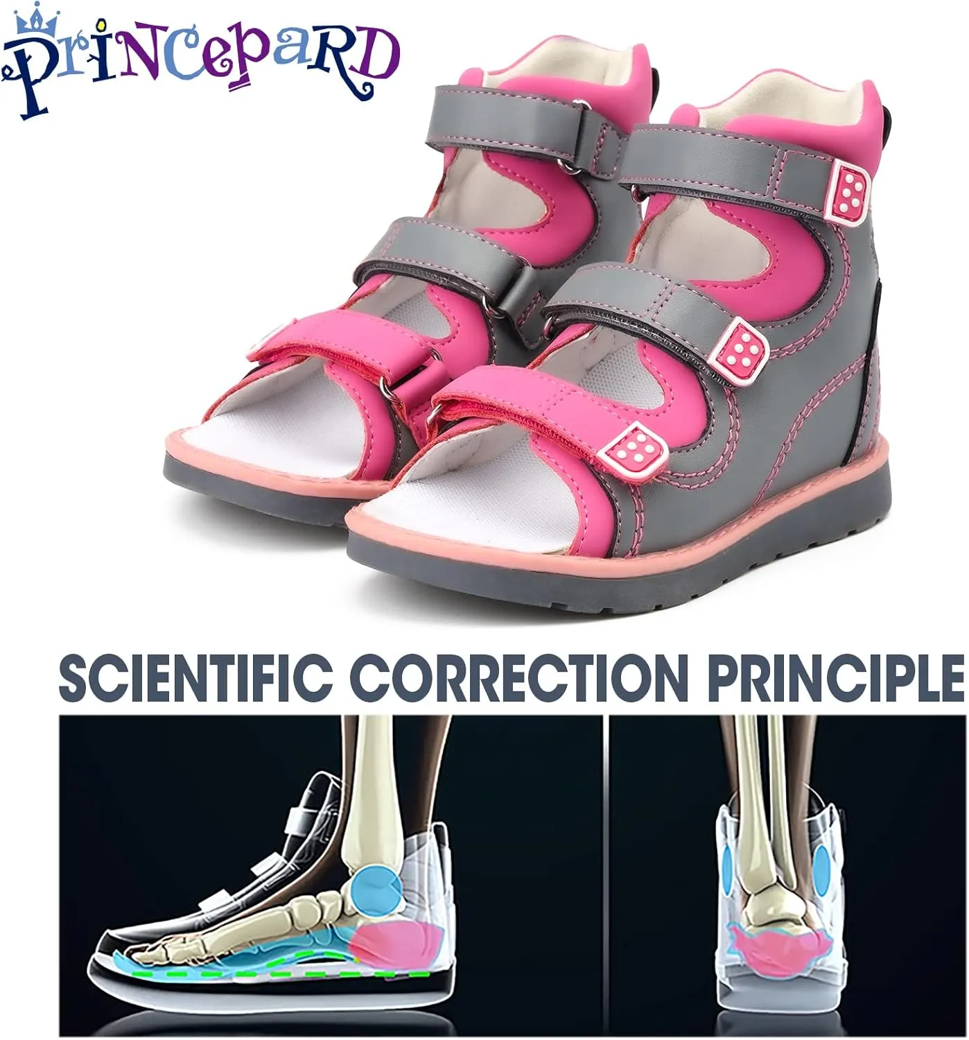 Orthopedic Corrective Sandals for Kids,Children Summer High Top Shoes for Girls and Boys with Arch and Ankle Support,Anti-slip Flat Soles