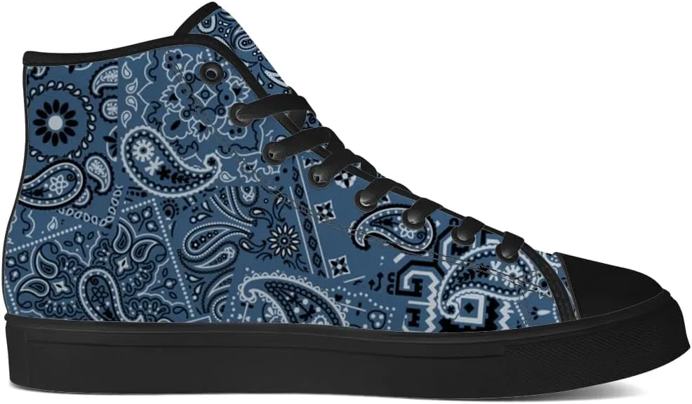 Paisley High Top Canvas Shoes for Men Women High Top Sneakers Lace Up Casual Shoes Gifts for Dad Mom