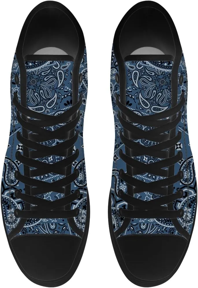 Paisley High Top Canvas Shoes for Men Women High Top Sneakers Lace Up Casual Shoes Gifts for Dad Mom