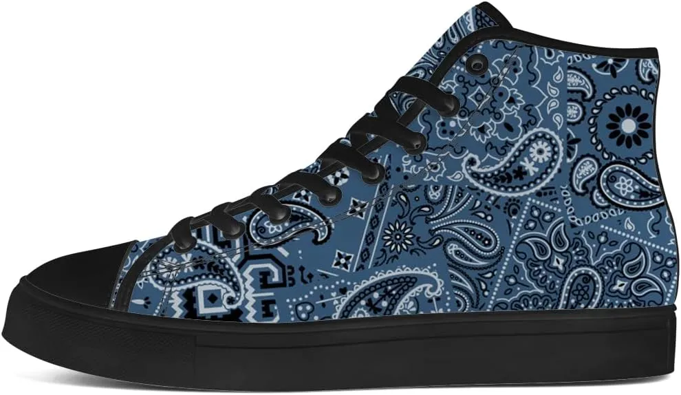 Paisley High Top Canvas Shoes for Men Women High Top Sneakers Lace Up Casual Shoes Gifts for Dad Mom